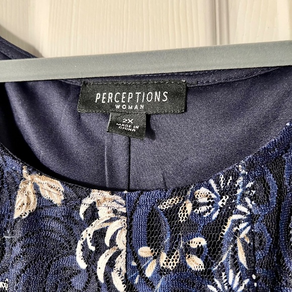 Perceptions Navy & White Floral Maxi Dress, NWOT - Picture 2 of 4